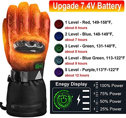 Shaalek  Rechargeable Heated Outdoor Work Gloves